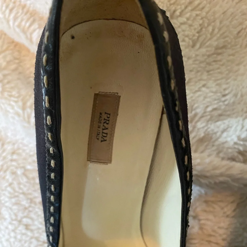Vintage Prada Pointy Toe Black Heels with Buckle - Picture 2 of 11